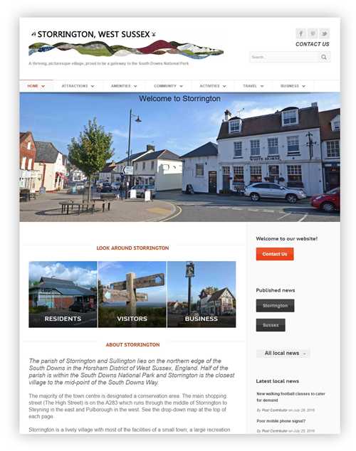 Village Website front page